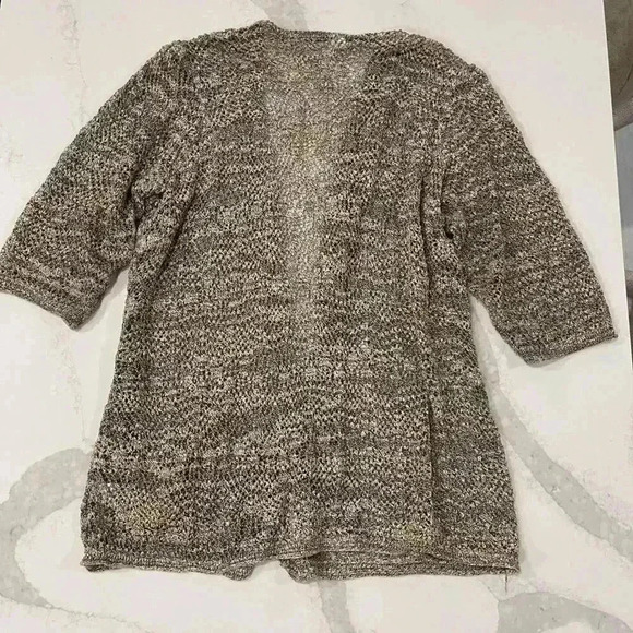 Dress Barn LongLine Knit Open Front Cardigan Tan/Brown 3/4 Sleeve Womens Plus 3X - Picture 7 of 7